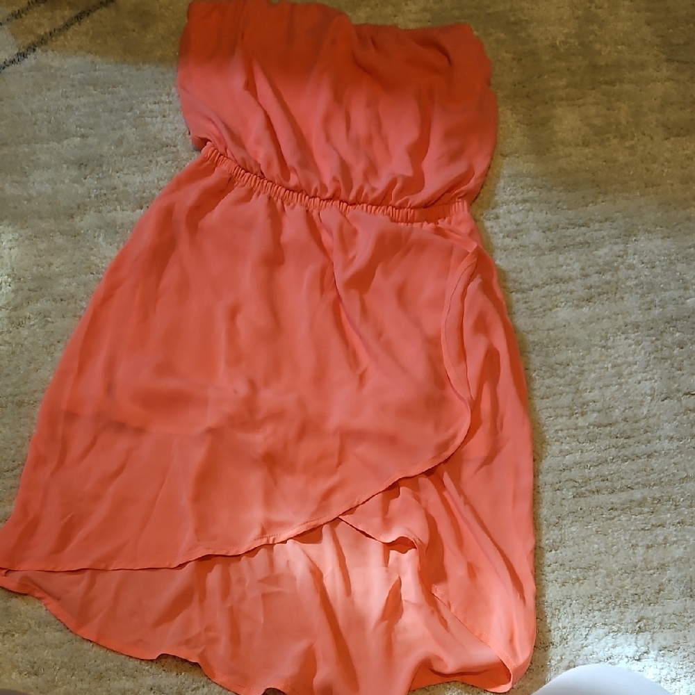 Express Vibrant Hot Pink Strapless Dress